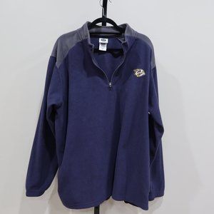 NHL Nashville Predators Fleece Quarter Zip Pullover Jacket Sz XXL